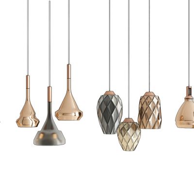 现代金属小吊灯组合