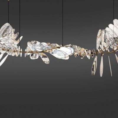 现代轻奢叶片树叶吊顶吊灯