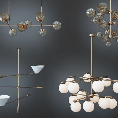 现代玻璃球吊灯组合