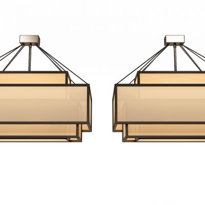 中式布艺吊灯组合