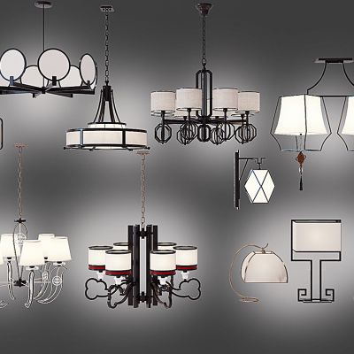 新中式吊灯落地灯