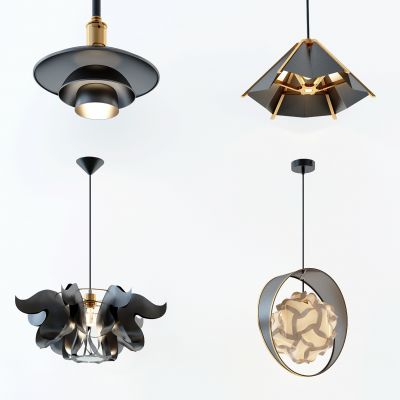 现代时尚简约金属吊灯组合