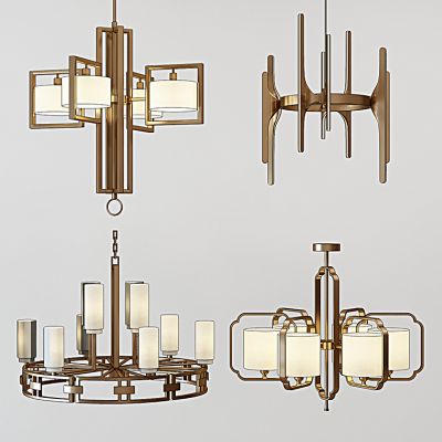 新中式金属吊灯组合