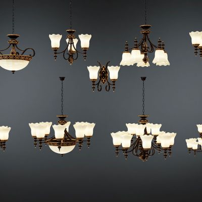 欧式美式铁艺金属吊灯