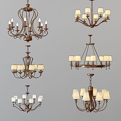 美式欧式铁艺吊灯吊灯组合