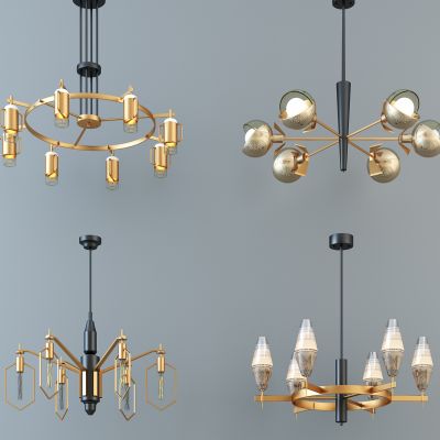 现代简欧金属吊灯组合