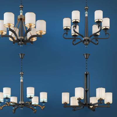 新中式金属铁艺吊灯组合