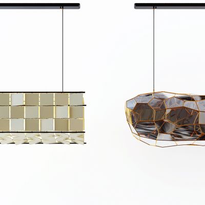 现代时尚简约金属吊灯组合
