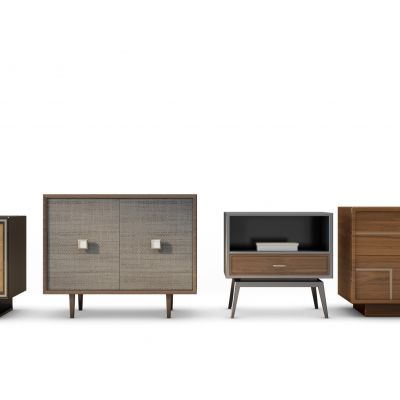 现代实木床头柜