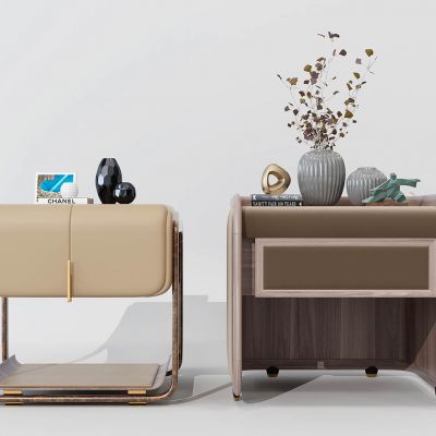 新中式现代轻奢床头柜组合