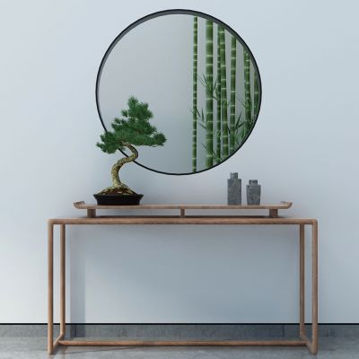 新中式玄关台条案盆景