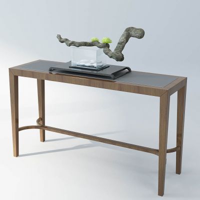 新中式端景台装饰几装饰品组合树枝