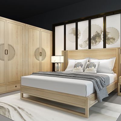 新中式中式床头柜书柜