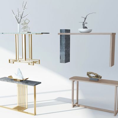 新中式金属条案案几摆台组合