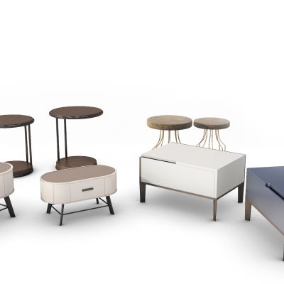 欧式边几床头柜组合