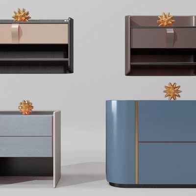 新中式轻奢床头柜组合