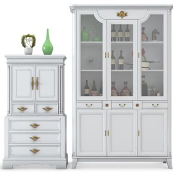 现代实木酒柜组合