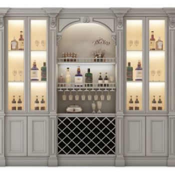 欧式实木酒柜