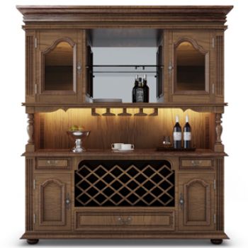 美式实木酒柜酒具组合