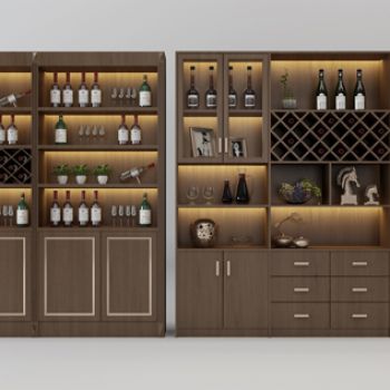 新中式实木酒柜