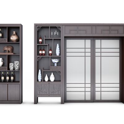 新中式酒柜装饰柜组合