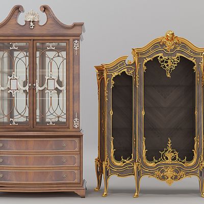 法式欧式酒柜书柜组合