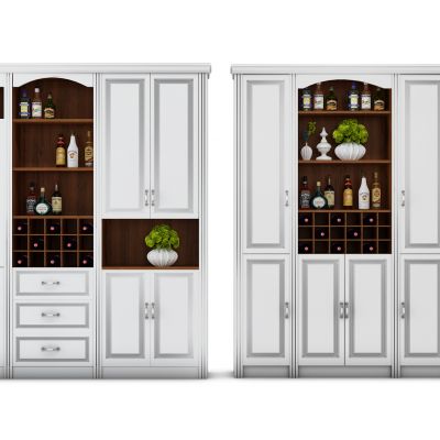 现代实木酒柜组合