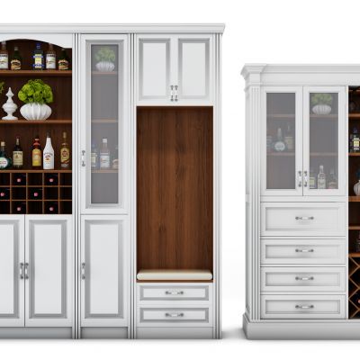 现代实木酒柜组合