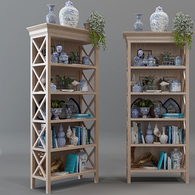 美式陶瓷摆件装饰架书柜