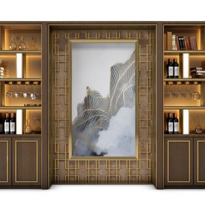 新中式实木酒柜