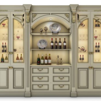 欧式实木酒柜