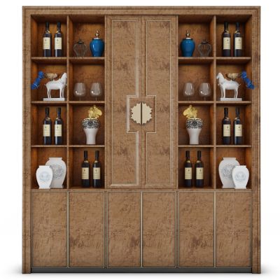 新中式实木酒柜