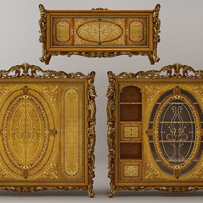 法式欧式衣柜电视柜书柜酒柜组合