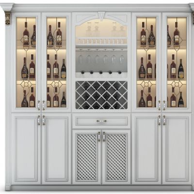 现代实木酒柜组合
