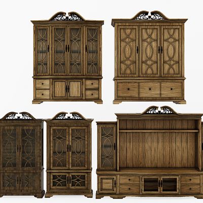 美式欧式实木酒柜