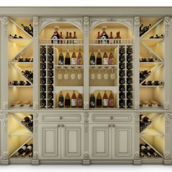 欧式实木酒柜