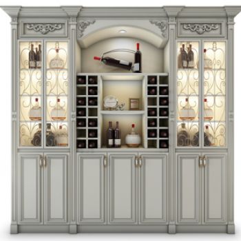 欧式实木酒柜