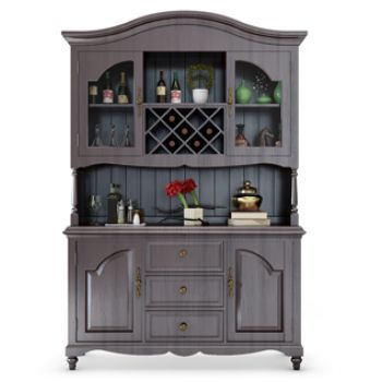 美式实木酒柜酒水摆件组合