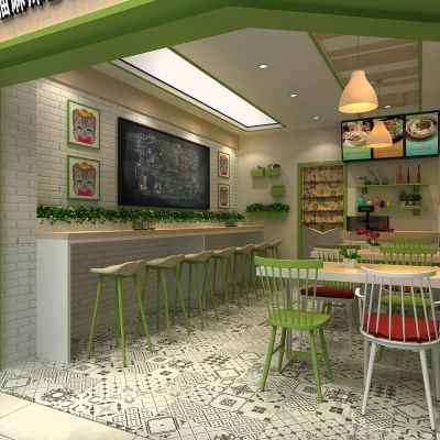 现代奶茶店吧台