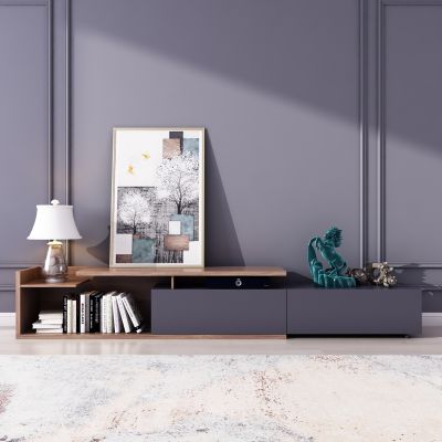 北欧伸缩电视柜饰品