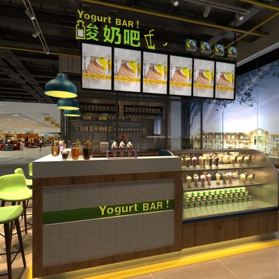 现代奶茶店吧台