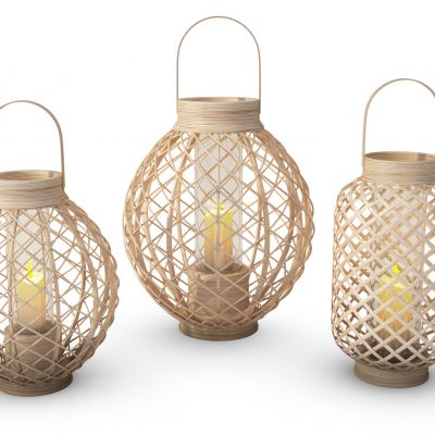 竹编灯组合