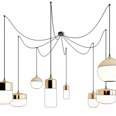 北欧创意点线结合吊灯