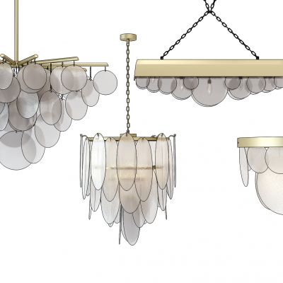 现代金属玻璃水晶吊灯