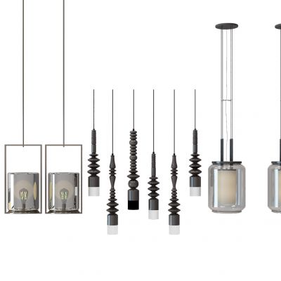 现代铁艺吊灯组合