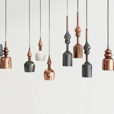 现代金属小吊灯组合