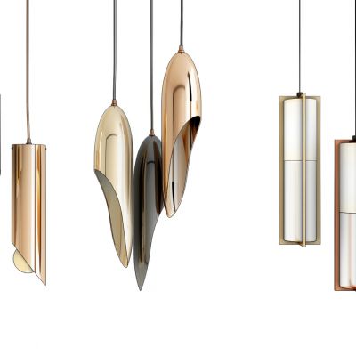 现代金属管状小吊灯组合