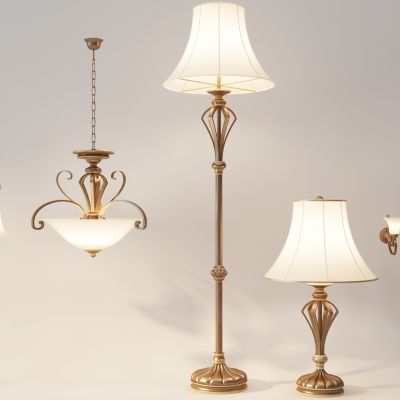 吊灯落地灯组合