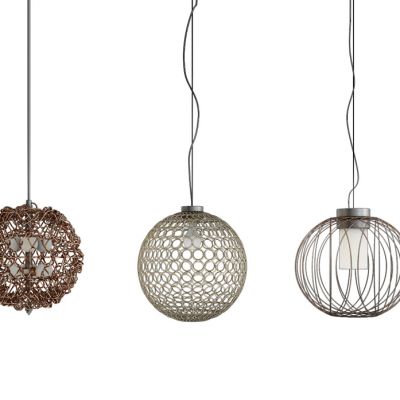 现代金属镂空球形吊灯组合
