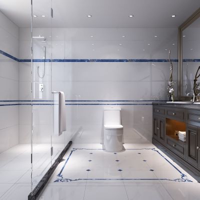 简欧卫生间   洗手台  摆件 马桶 淋浴  